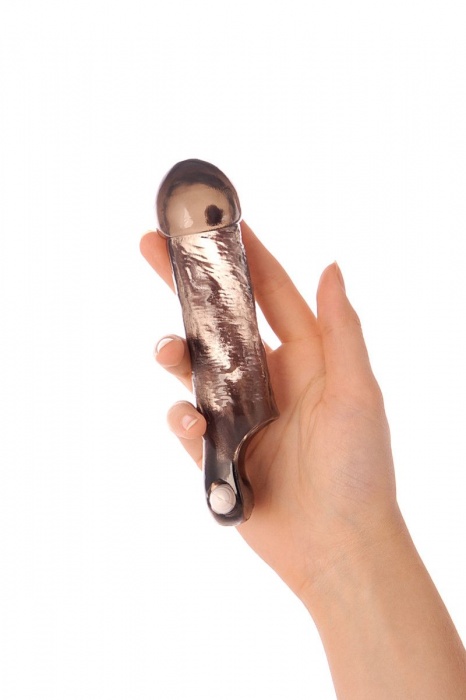 Закрытая дымчатая насадка Toyfa XLover с подхватом - 15,5 см. - ToyFa - в Ростове-на-Дону купить с доставкой