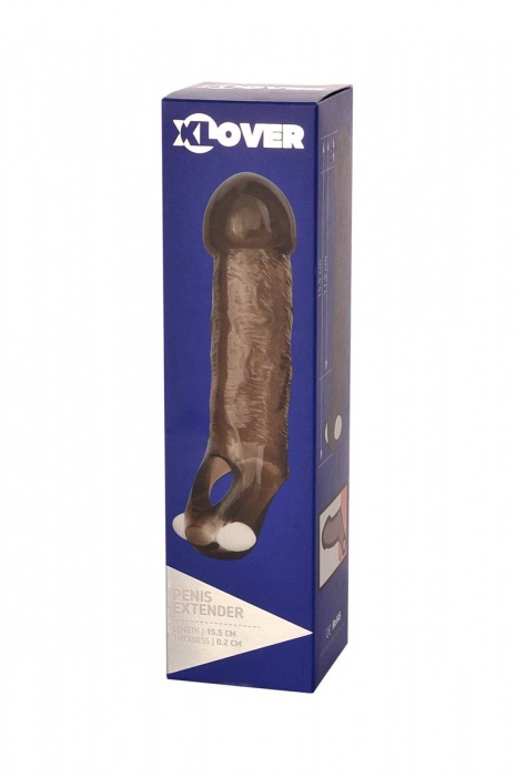 Закрытая дымчатая насадка Toyfa XLover с подхватом - 15,5 см. - ToyFa - в Ростове-на-Дону купить с доставкой