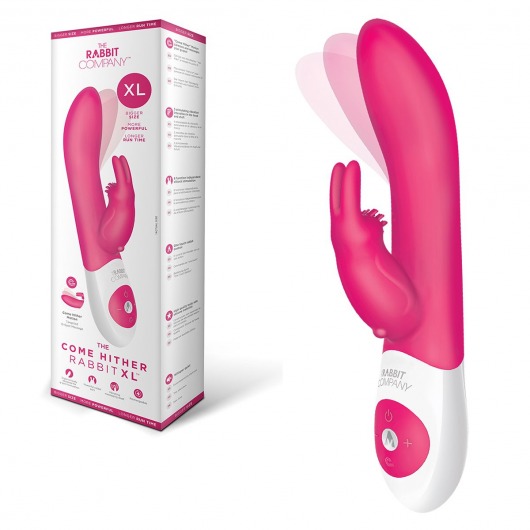 Розовый вибратор The Come Hither Rabbit XL с  манящим  эффектом - The Rabbit Company