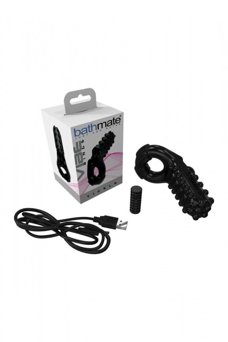 Чёрное эрекционное виброкольцо Tickle - Bathmate - в Ростове-на-Дону купить с доставкой