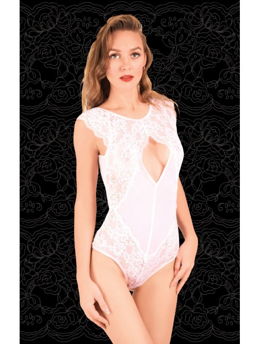 Боди с кружевной лицевой частью и ромбовидным вырезом на груди - FlirtOn купить с доставкой