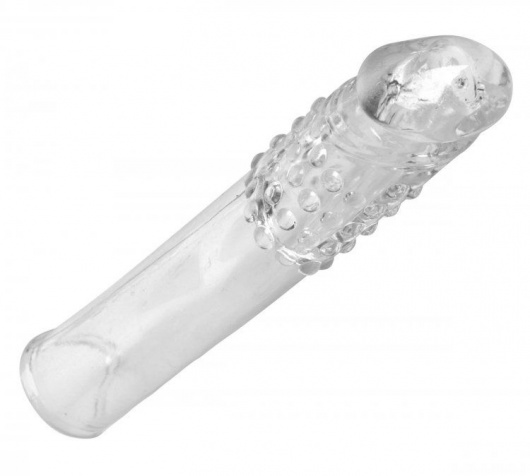 Удлиняющая насадкаThick Stick Clear Textured Penis Extender - 17,8 см. - XR Brands - в Ростове-на-Дону купить с доставкой