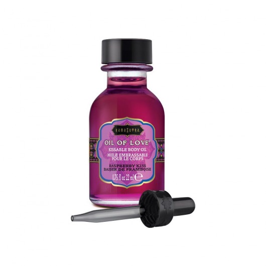 Масло для ласк с ароматом малины Oil of Love Raspberry Kiss - 22 мл. - Kama Sutra - купить с доставкой в Ростове-на-Дону