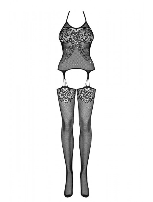 Ажурный комбинезон с интимным доступом и открытой спинкой - Obsessive купить с доставкой