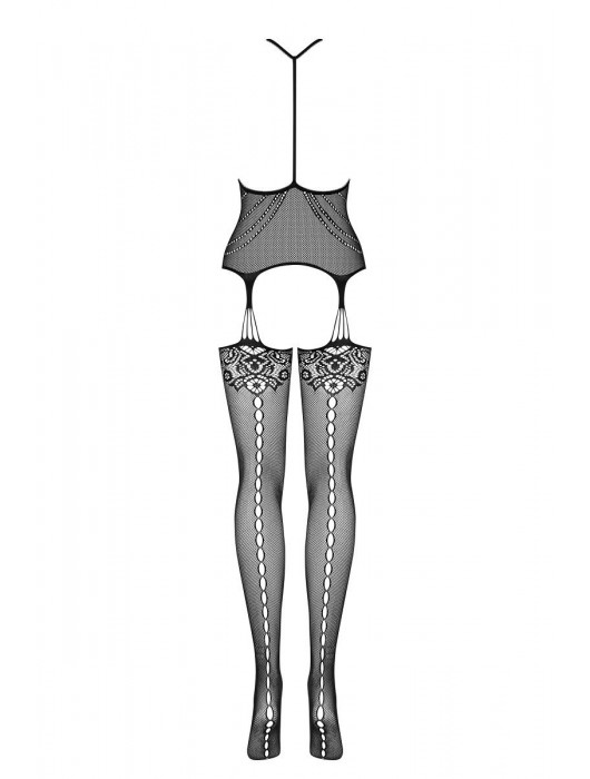 Ажурный комбинезон с интимным доступом и открытой спинкой - Obsessive купить с доставкой