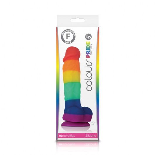 Радужный фаллоимитатор Colours Pride Edition 5  Dildo - 17,8 см. - NS Novelties