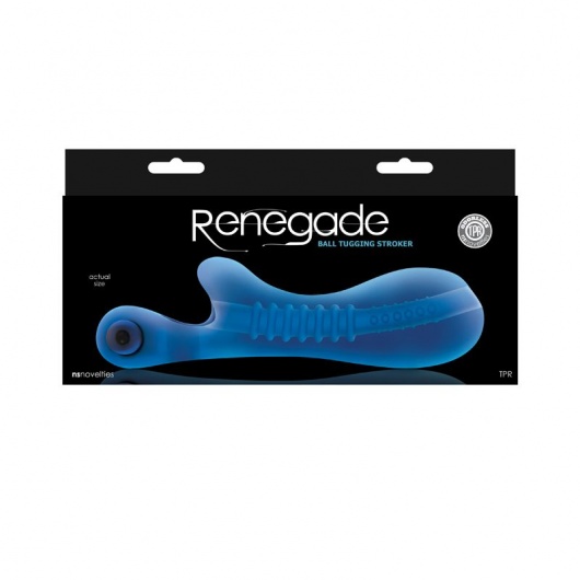 Синий мастурбатор с вибростимулятором мошонки Renegade Ball Tugging Stroker - NS Novelties - в Ростове-на-Дону купить с доставкой