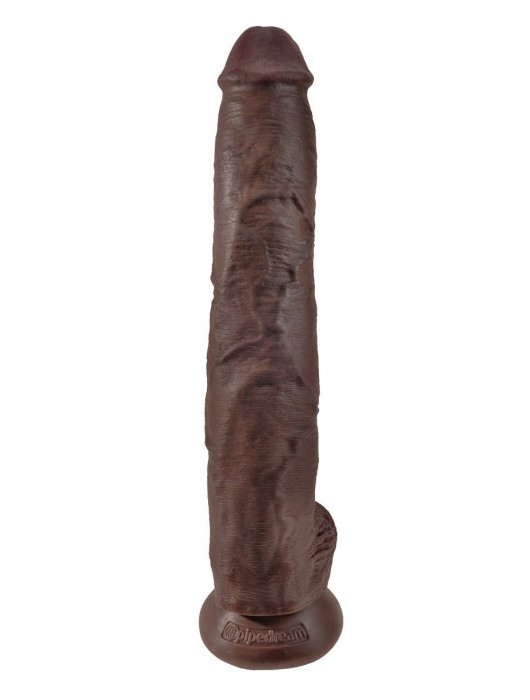 Коричневый фаллоимитатор-гигант 14  Cock with Balls - 37,5 см. - Pipedream