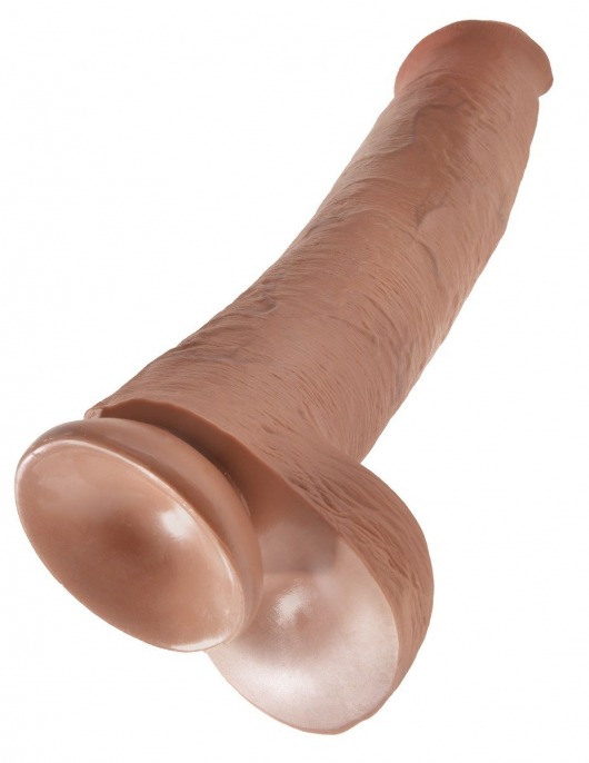 Кофейный фаллоимитатор-гигант 15  Cock with Balls - 40,6 см. - Pipedream