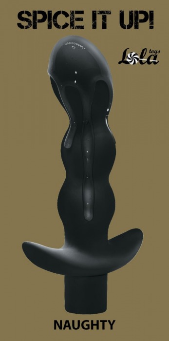 Чёрный анальный вибромассажёр Naughty - 14,5 см. - Lola Games