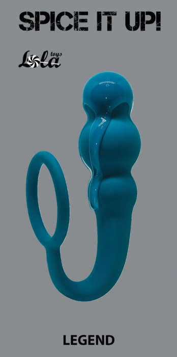 Бирюзовое эрекционное кольцо Legend с анальным стимулятором - Lola Games - в Ростове-на-Дону купить с доставкой