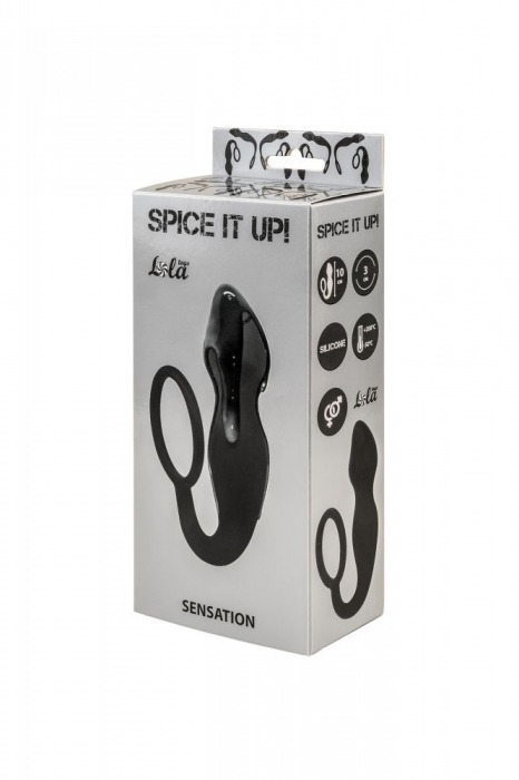 Чёрное эрекционное кольцо Sensation с анальным стимулятором - Lola Games - в Ростове-на-Дону купить с доставкой