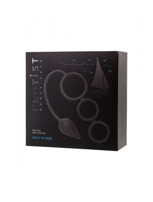 Тройное эрекционное кольцо с анальным хвостом Drop M-size - Erotist Adult Toys - в Ростове-на-Дону купить с доставкой