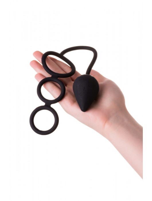 Тройное эрекционное кольцо с анальным хвостом Drop M-size - Erotist Adult Toys - в Ростове-на-Дону купить с доставкой