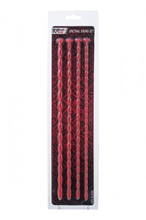 Набор из 4 красных уретральных зондов TOYFA Black Red различного диаметра - ToyFa - купить с доставкой в Ростове-на-Дону