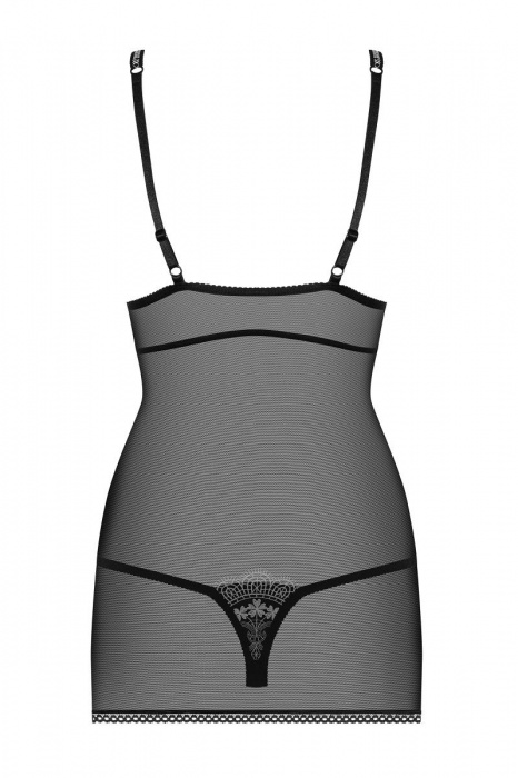 Полупрозрачная сорочка с кружевным декором под лифом - Obsessive купить с доставкой