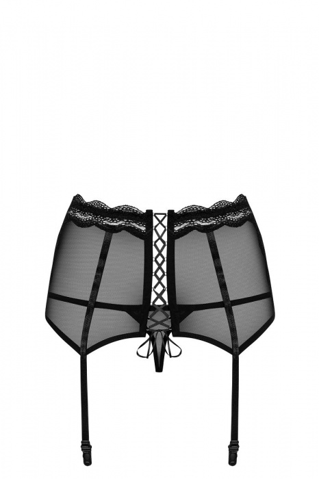 Широкий кружевной пояс в комплекте с трусиками и пэстисами - Obsessive купить с доставкой