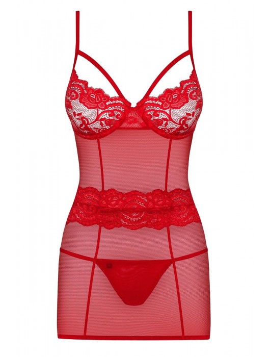 Соблазнительная сорочка с красивыми линиями декольте - Obsessive купить с доставкой