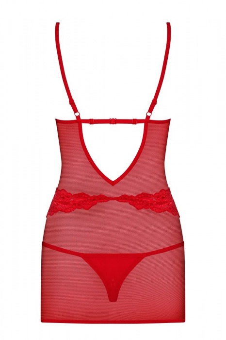 Эротическая сорочка с красивыми линиями декольте (большой размер) - Obsessive купить с доставкой