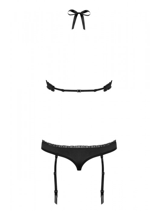 Оригинальное боди с пажами и открытой спинкой - Obsessive купить с доставкой