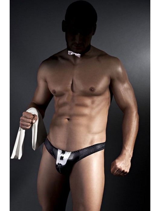 Трусики-стринги официанта Justin в комплекте с бабочкой на шею - Anais купить с доставкой