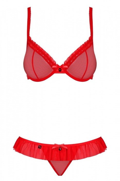 Полупрозрачный комплект с бантиками - Obsessive купить с доставкой