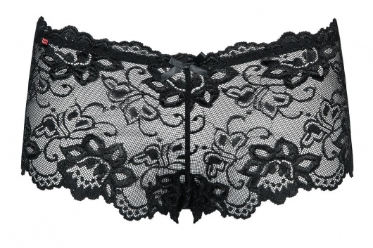 Ажурные трусики-шорты Imperia с крупным цветочным узором (большой размер) - Obsessive купить с доставкой