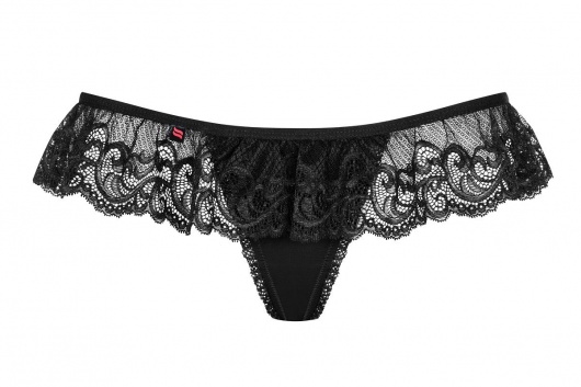 Трусики-стринги с кружевной юбочкой и подвеской сзади - Obsessive купить с доставкой