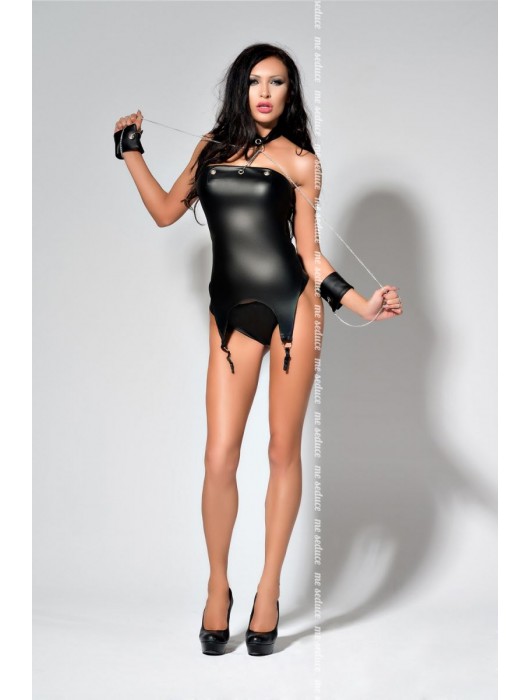 Корсет из материала с виниловым напылением Catty (большой размер) - Me Seduce купить с доставкой