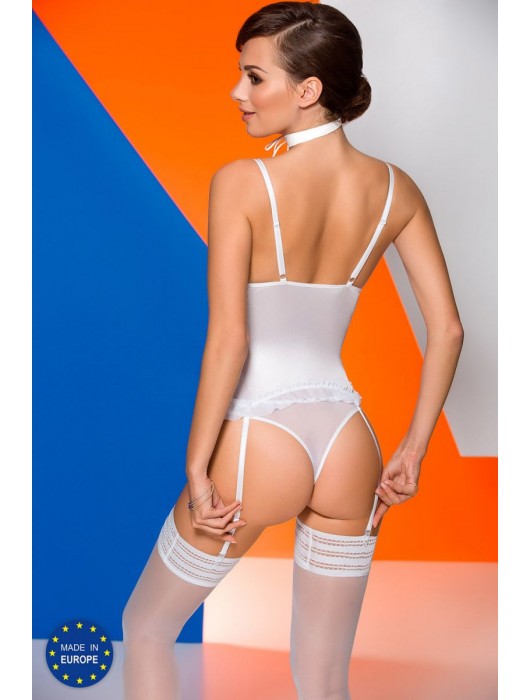 Нежный корсаж со шнуровкой по центру и оборками Catalina (большой размер) - Avanua купить с доставкой