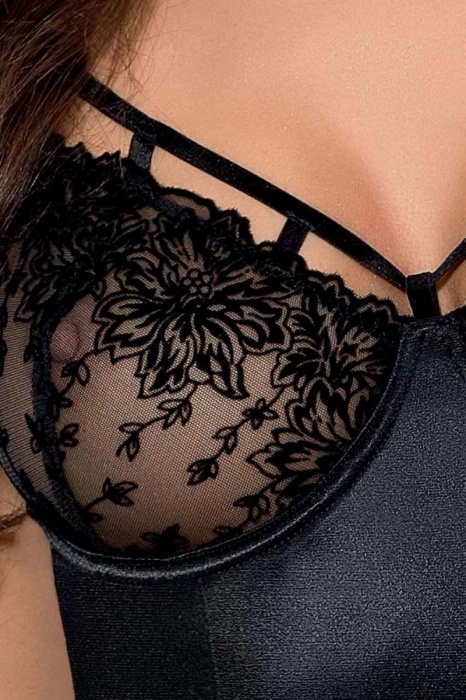 Чувственный корсаж Haya с цветочным узором на кружеве - Passion купить с доставкой