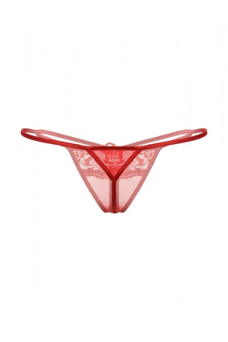 Ажурные трусики-стринг с разрезом - SoftLine купить с доставкой