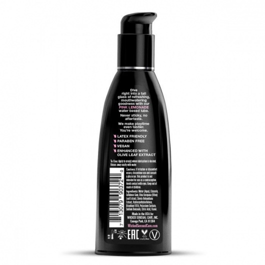 Лубрикант с ароматом розового лимонада WICKED AQUA Pink Lemonade - 60 мл. - Wicked - купить с доставкой в Ростове-на-Дону