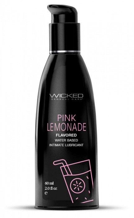 Лубрикант с ароматом розового лимонада WICKED AQUA Pink Lemonade - 60 мл. - Wicked - купить с доставкой в Ростове-на-Дону