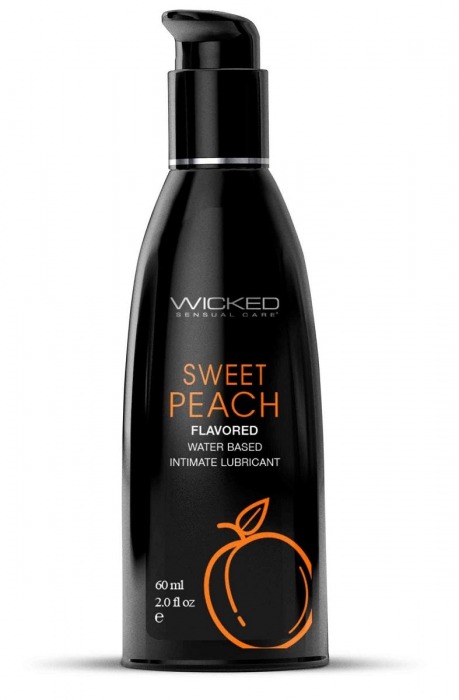 Лубрикант с ароматом спелого персика WICKED AQUA Sweet Peach - 60 мл. - Wicked - купить с доставкой в Ростове-на-Дону