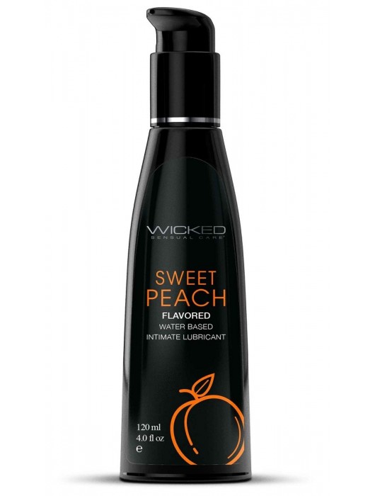 Лубрикант с ароматом спелого персика WICKED AQUA Sweet Peach - 120 мл. - Wicked - купить с доставкой в Ростове-на-Дону