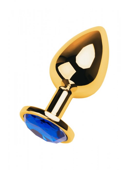 Анальная втулка с синим стразом - 9,5 см. - ToyFa - купить с доставкой в Ростове-на-Дону