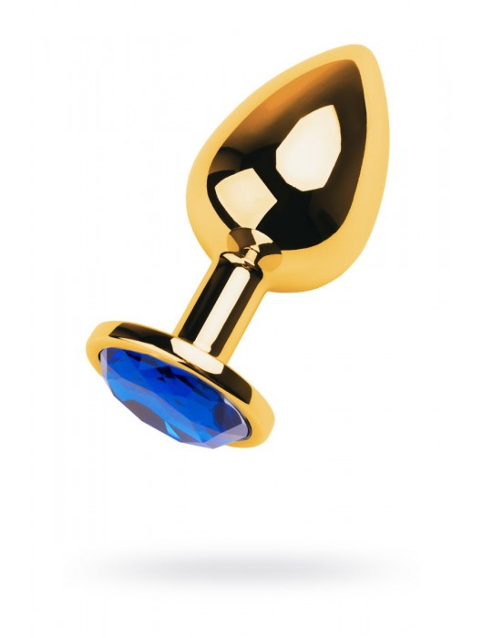 Анальная втулка с синим стразом - 9,5 см. - ToyFa - купить с доставкой в Ростове-на-Дону