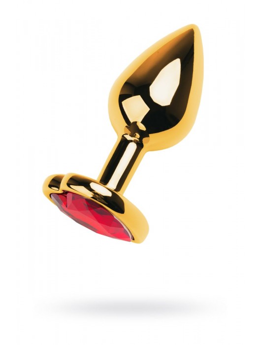 Золотистая анальная пробка с кристаллом-сердцем - 7,5 см. - ToyFa - купить с доставкой в Ростове-на-Дону