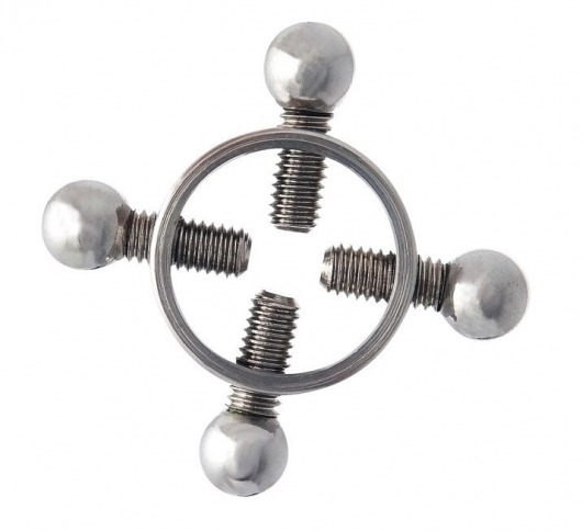 Серебристые зажимы для сосков на винтах - ToyFa - купить с доставкой в Ростове-на-Дону
