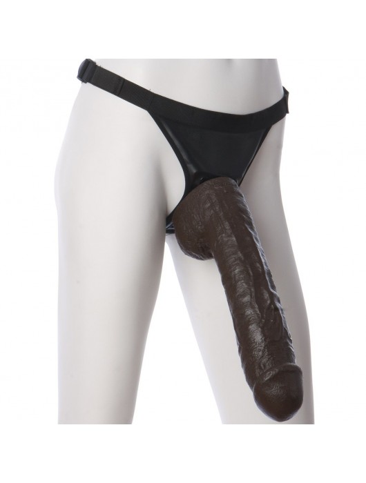 Большая насадка для трусиков Vac-U-Lock Realistic Hung - 31,7 см. - Doc Johnson - купить с доставкой в Ростове-на-Дону