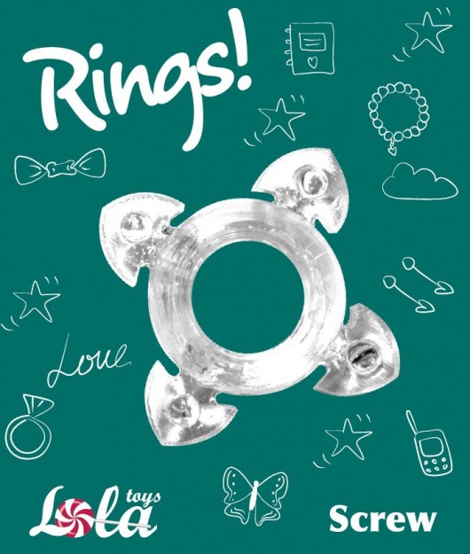 Прозрачное эрекционное кольцо Rings Screw - Lola Games - в Ростове-на-Дону купить с доставкой
