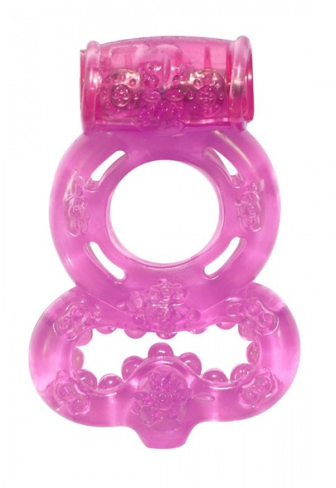 Розовое эрекционное кольцо Rings Treadle с подхватом - Lola Games - в Ростове-на-Дону купить с доставкой