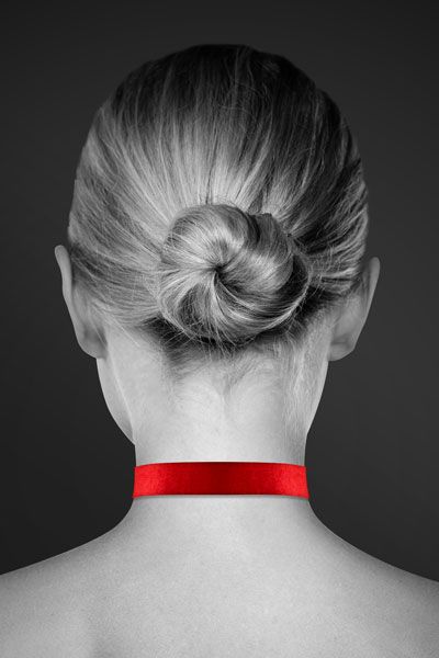 Красный чокер с замком в форме сердца - Bijoux Pour Toi - купить с доставкой в Ростове-на-Дону