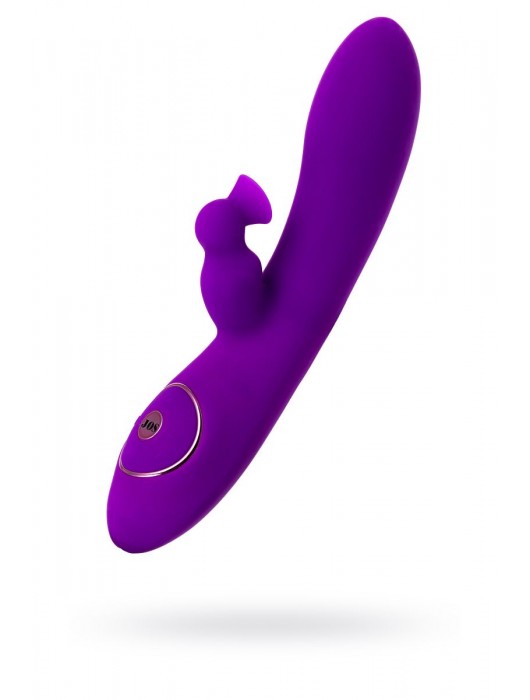 Фиолетовый вибратор с вакуумной стимуляцией клитора JUM - 21 см. - JOS