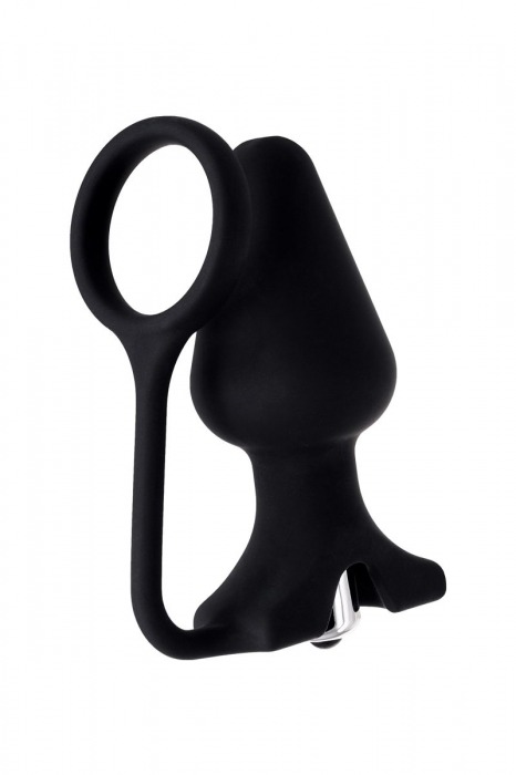 Чёрное эрекционное кольцо с анальной вибропробкой - Erotist Adult Toys - в Ростове-на-Дону купить с доставкой