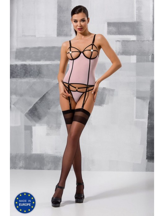 Пикантный корсаж Hera с открытым лифом и колечками поверх сосков - Passion купить с доставкой