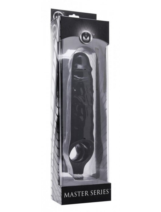 Чёрная увеличивающая насадка на член Mamba Cock Sheath Packaged - 16,5 см. - XR Brands - в Ростове-на-Дону купить с доставкой