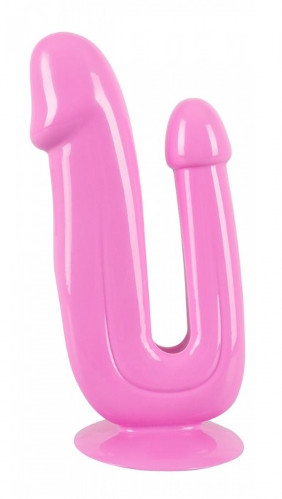 Розовый анально-вагинальный фаллоимитатор - 17,5 см. - Orion