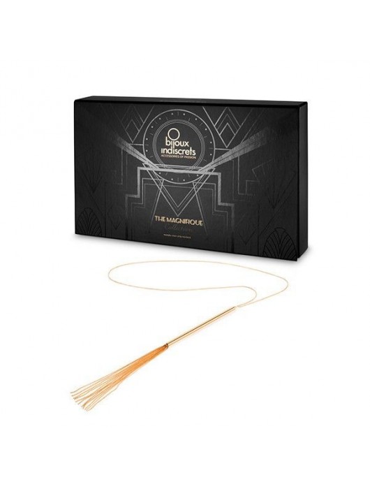 Золотистое ожерелье-плеть Magnifique - Bijoux Indiscrets - купить с доставкой в Ростове-на-Дону